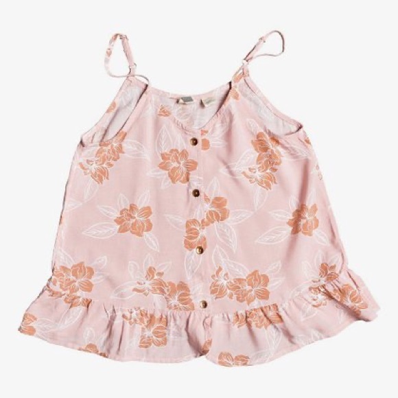 Roxy Silver Pink Floral Perfect Waves Tank. Size Medium (10). - Picture 1 of 6